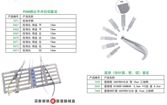 顯微持針器、剪、鑷套裝